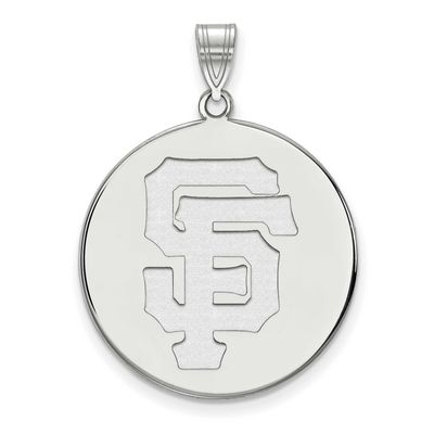 MLB San Francisco Giants Letters S-F Extra Large Disc Pendant Sterling Silver Rhodium-plated SS042G…