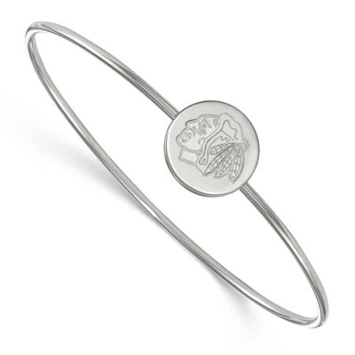 NHL Chicago Blackhawks Bangle Slip On Sterling Silver Rhodium-plated SS014BLA-7, UPC: 886774764610