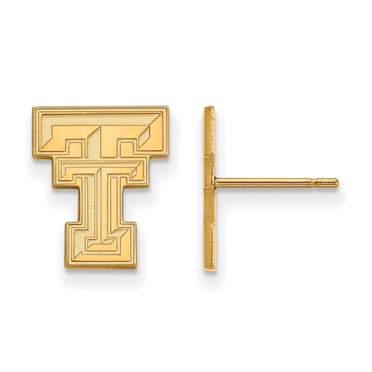 Texas Tech University T-T Small Post Earrings 10k Gold 1Y009TXT, UPC: 886774807089