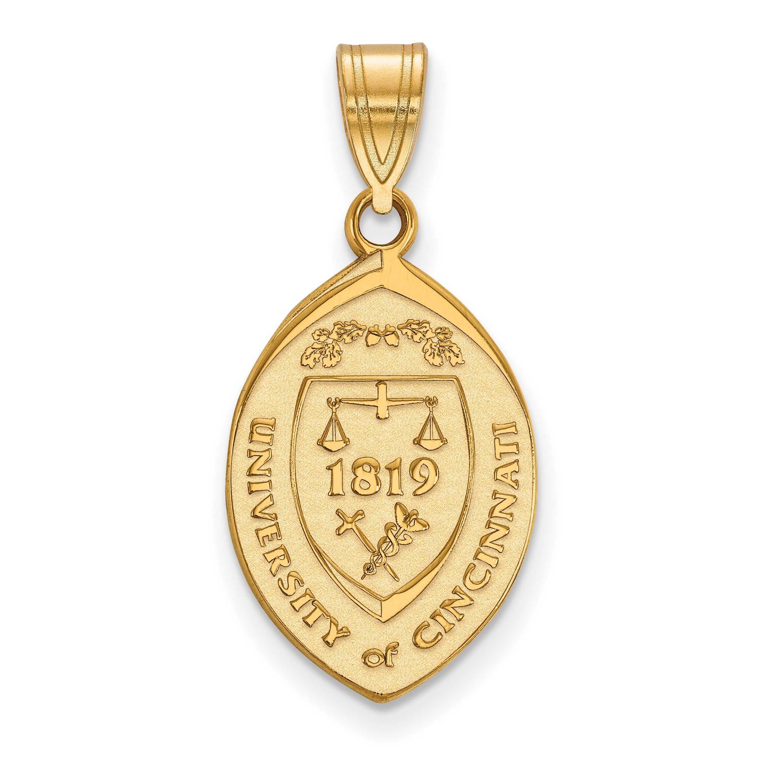 University of Cincinnati Large Crest Pendant Gold-plated Sterling Silver GP041UC, UPC: 886774941738