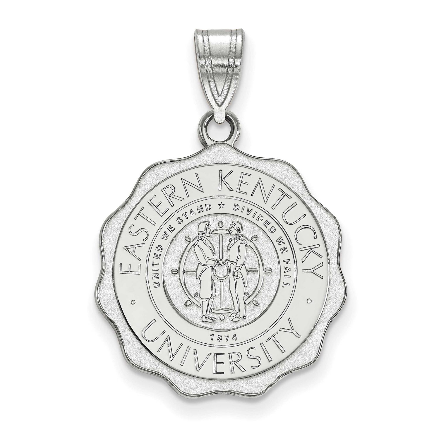 Eastern Kentucky University Large Crest Pendant 10k White Gold 1W016EKU, UPC: 191101781162