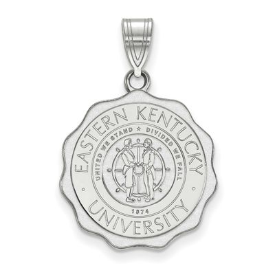 Eastern Kentucky University Large Crest Pendant 10k White Gold 1W016EKU, UPC: 191101781162