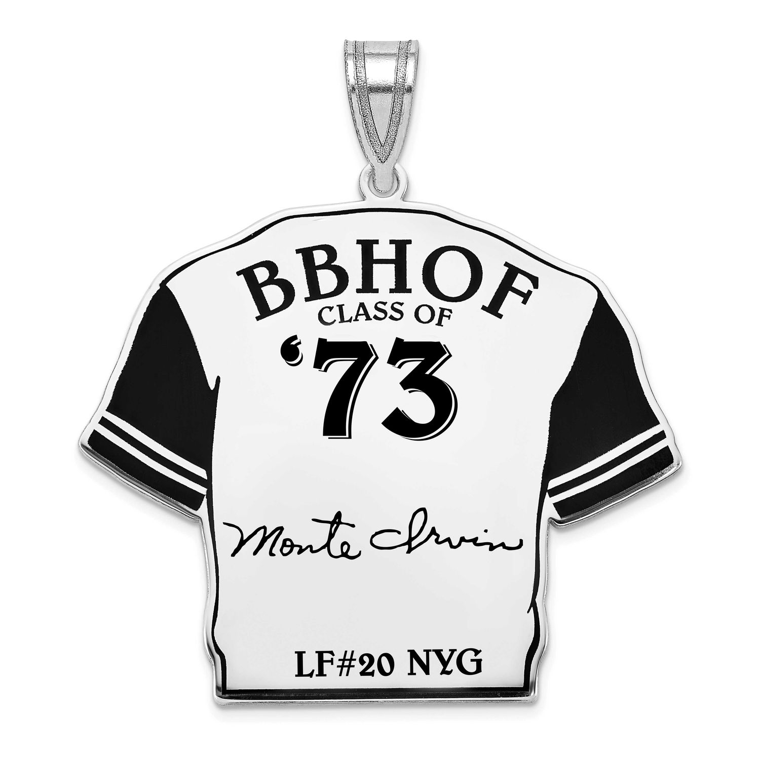 Monte Irvin Hall of Fame Signature Epoxy Jersey Pendant Sterling Silver SSHF01MI73, UPC: