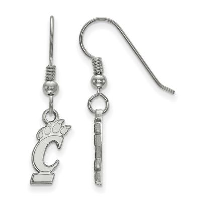 University of Cincinnati Small Dangle Wire Earrings Sterling Silver Rhodium-plated SS006UC, UPC: 88…