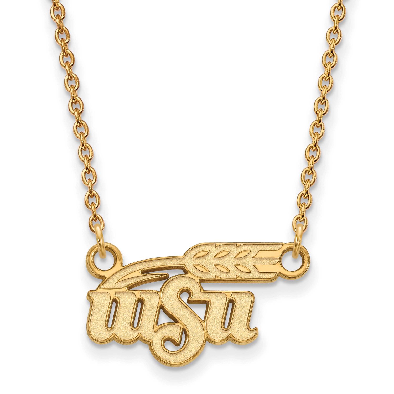 Wichita State University Small Pendant 18 Inch Necklace Gold-plated Sterling Silver GP016WST-18, UP…