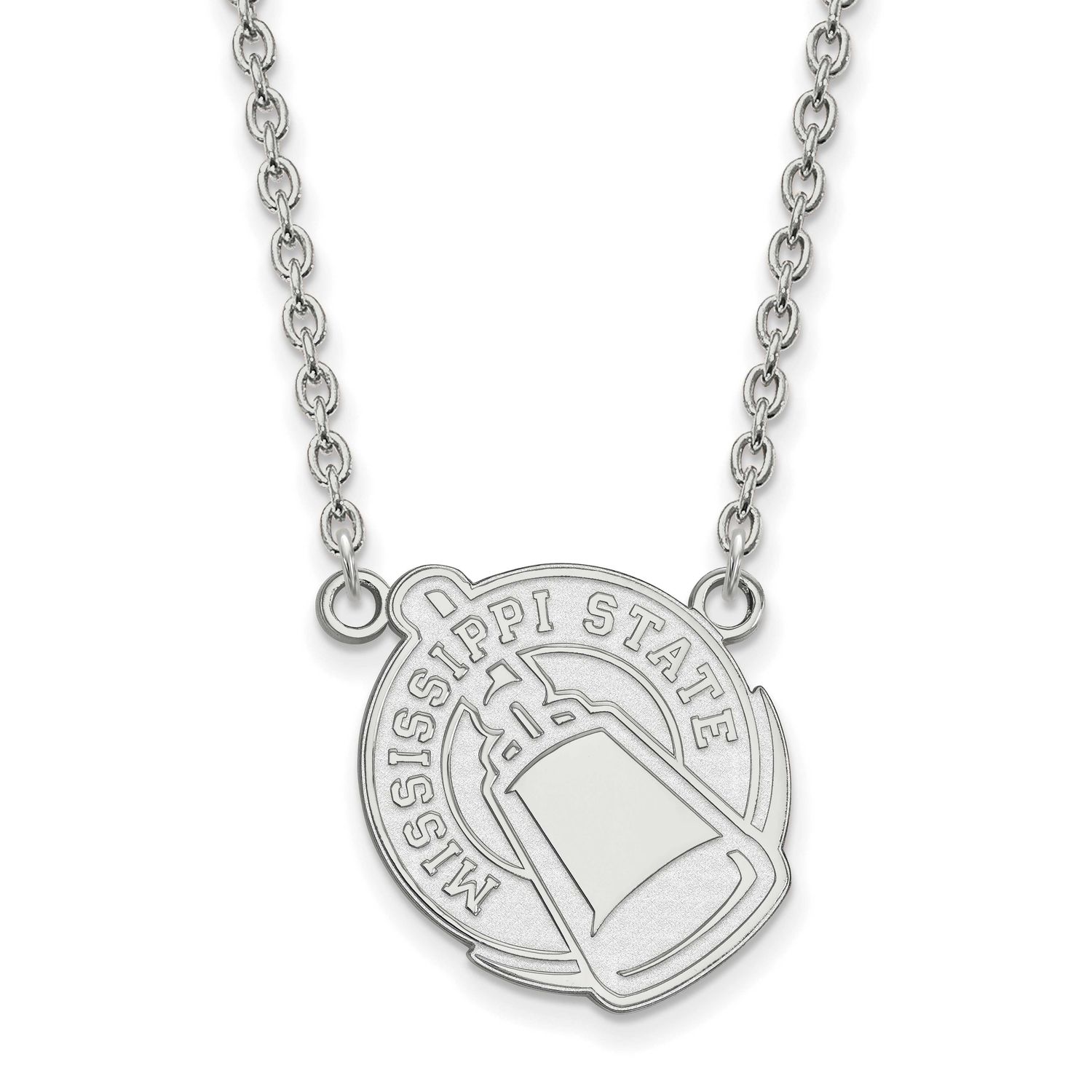Mississippi State University Large Pendant with Necklace 10k White Gold 1W057MSS-18, UPC: 886774790…