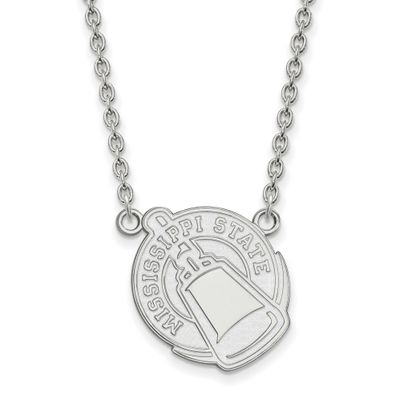 Mississippi State University Large Pendant with Necklace 10k White Gold 1W057MSS-18, UPC: 886774790…
