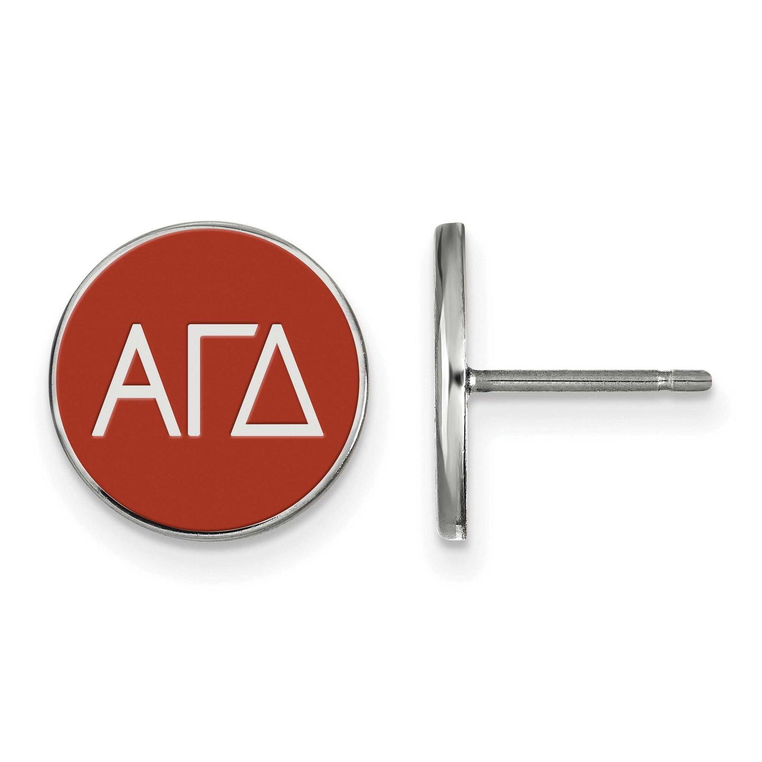 Alpha Gamma Delta Enameled Post Earrings Sterling Silver Rhodium-plated SS031AGD, UPC: 886774606026