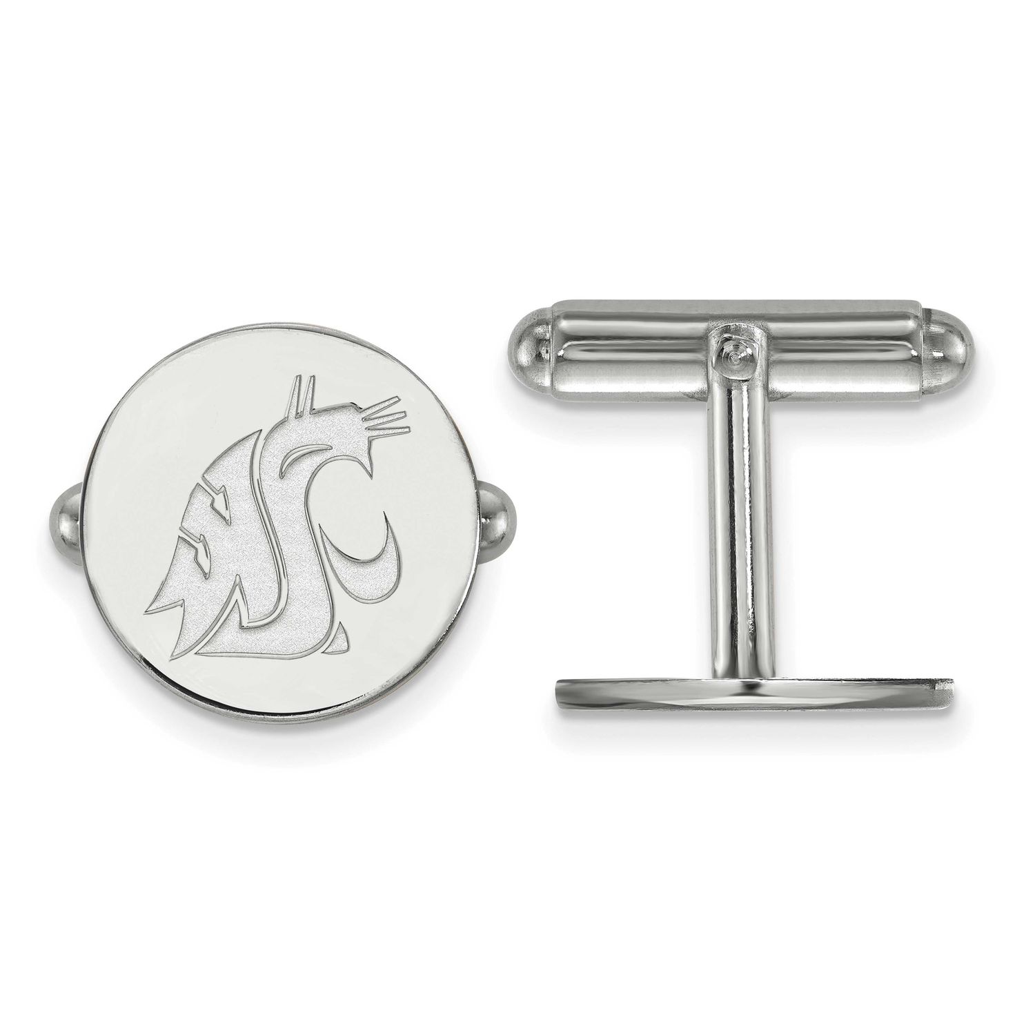 Washington State University Cougar Cufflinks Sterling Silver Rhodium-plated SS009WAS, UPC: 88677472…