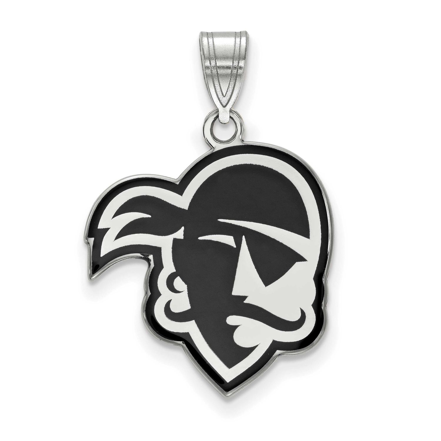 Seton Hall University Pirate Large Enameled Pendant Sterling Silver Rhodium-plated SS007SHU, UPC: 8…