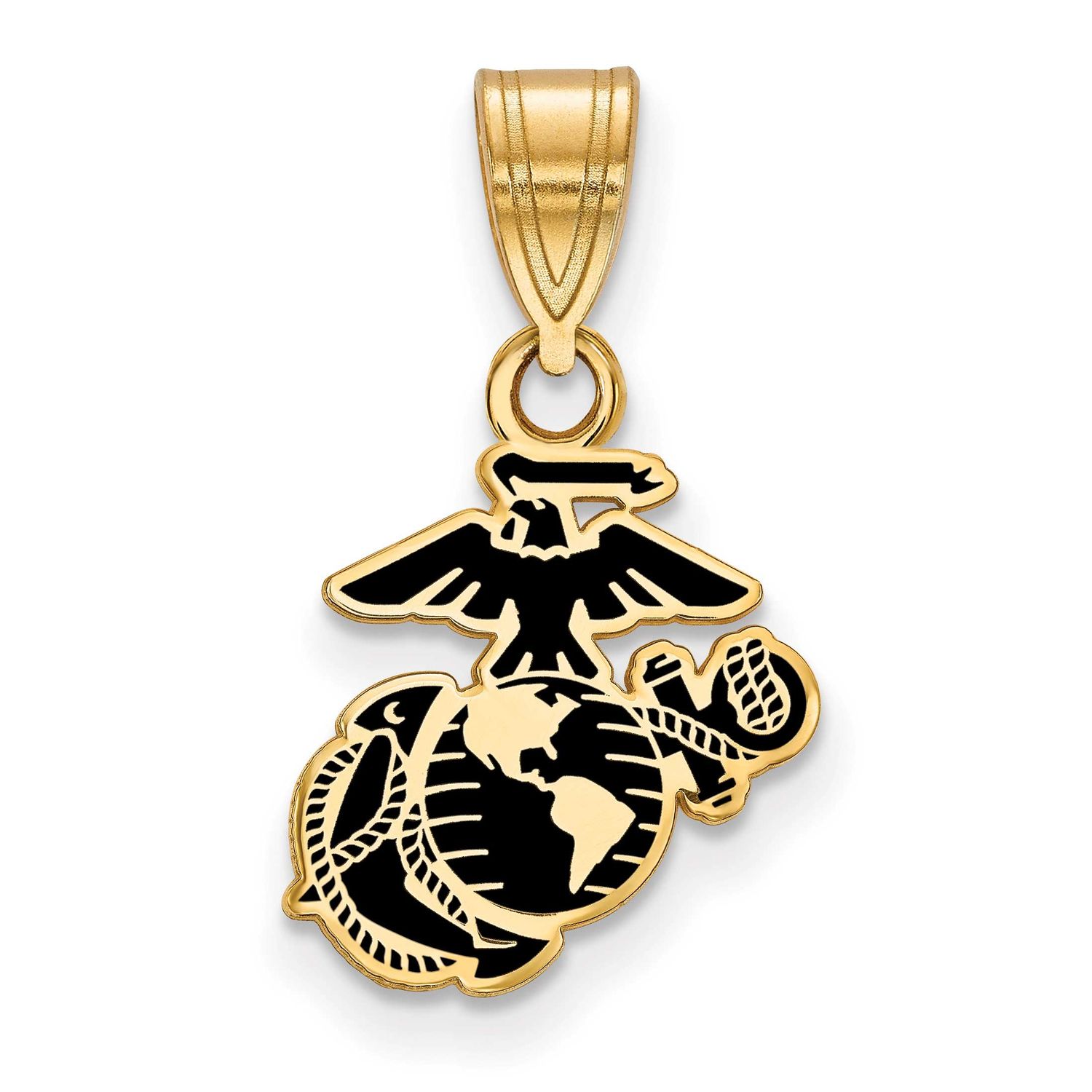 Small U.S. Marine Corps Epoxied Pendant Gold-plated Sterling Silver GP018USMC, UPC: 191101484230