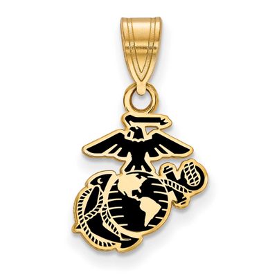 Small U.S. Marine Corps Epoxied Pendant Gold-plated Sterling Silver GP018USMC, UPC: 191101484230