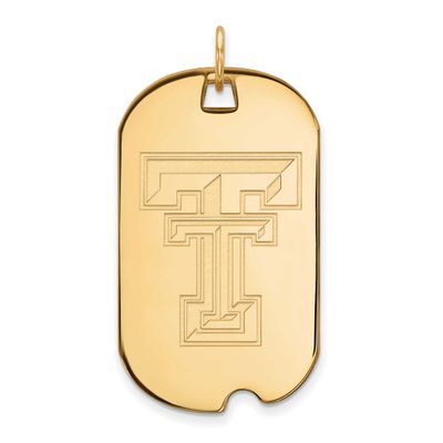 Texas Tech University T-T Large Dog Tag Pendant 14k Gold 4Y028TXT, UPC: 886774878737