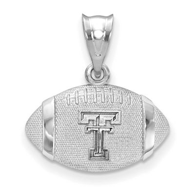 Texas Tech University T-T Football Pendant Sterling Silver Rhodium-plated SS506TXT, UPC: 8106800291…