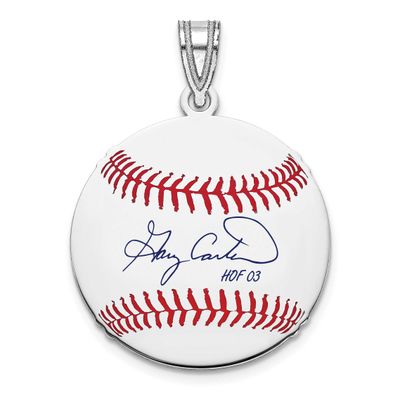 Gary Carter Hall of Fame Signature Small Epoxy Baseball Pendant Sterling Silver SSHF11GC03, UPC: