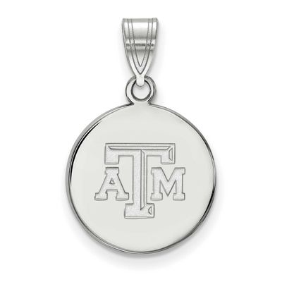 Texas A And M University T-A-M Medium Disc Pendant 10k White Gold 1W033TAM, UPC: 886774785899