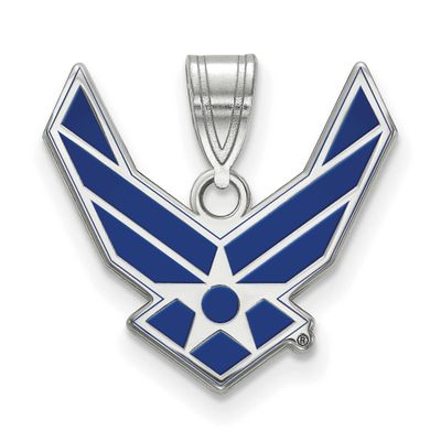U.S. Air Force Large Enameled Pendant Sterling Silver Rhodium-plated SS026USAF, UPC: 191101214950