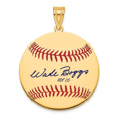 Wade Boggs Hall of Fame Signature Medium Epoxy Baseball Pendant 10k Gold 1YHF10WB05, UPC: