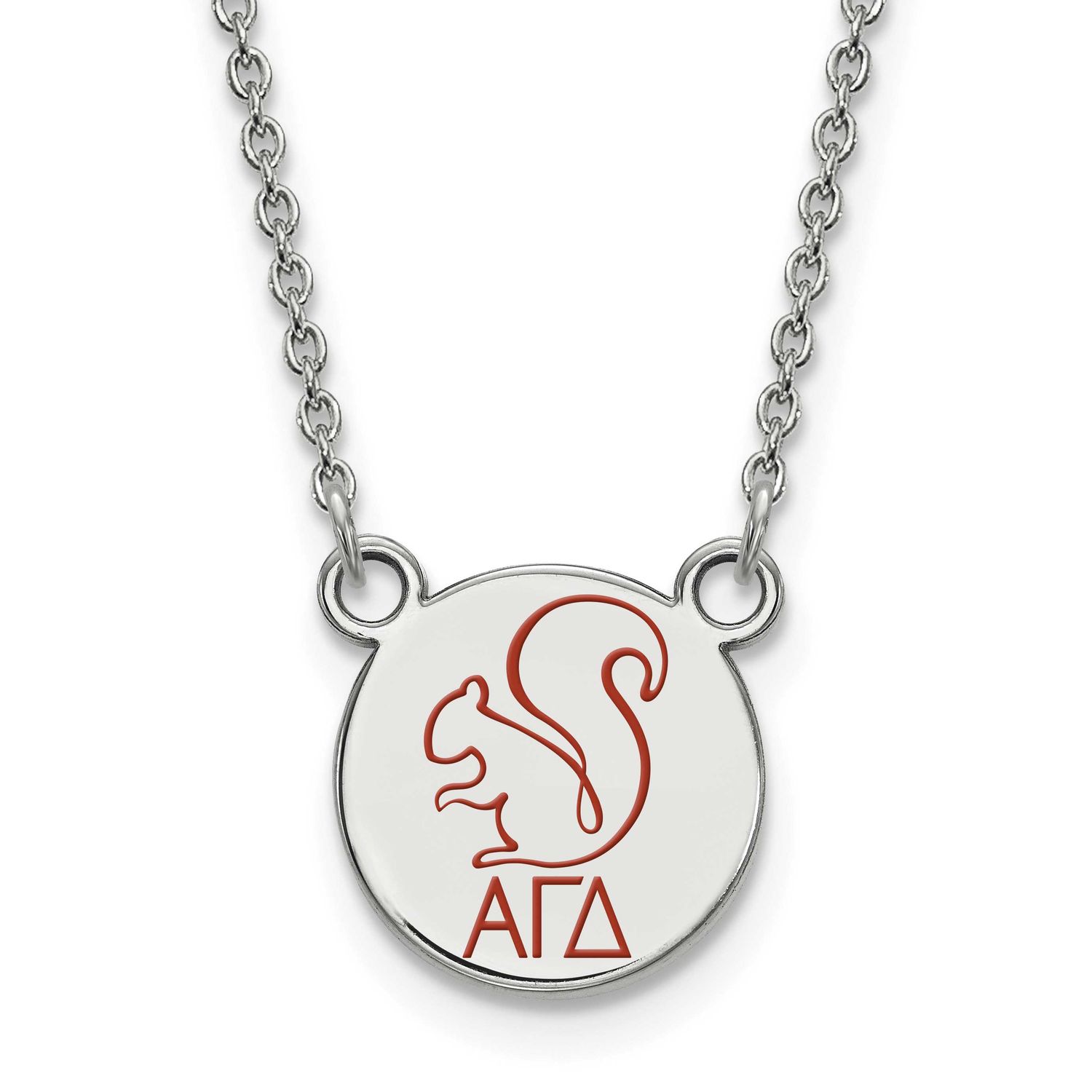 Alpha Gamma Delta Extra Small Enl Pend with Necklace Sterling Silver Rhodium-plated SS044AGD-18, UP…