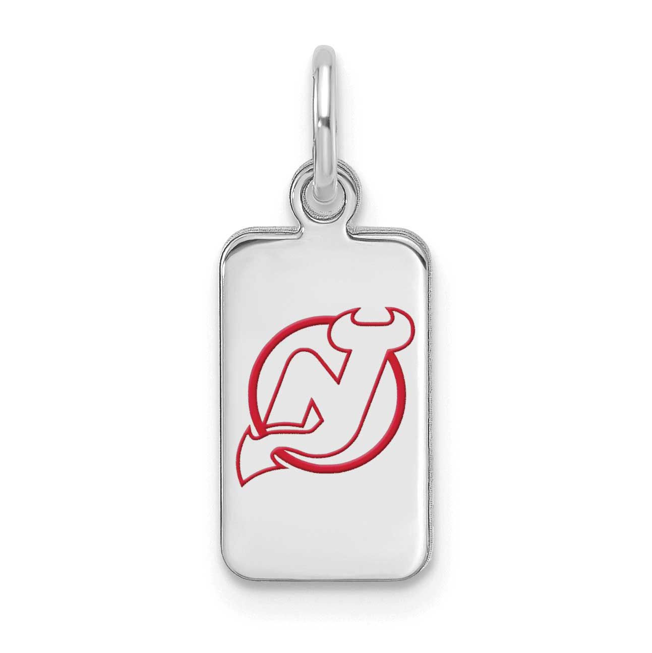 NHL New Jersey Devils Enamel Tag Pendant Sterling Silver Rhodium-plated SS126DVL, UPC: 196904184561