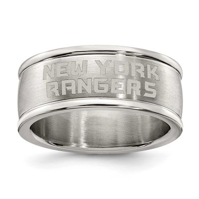 New York Rangers Logo Band Ring Size 6 Stainless Steel RNG035-SZ6, UPC: 634401864642