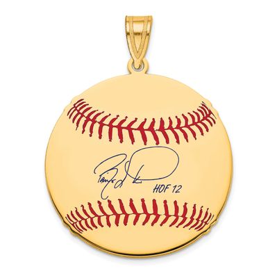Barry Larkin Hall of Fame Signature Medium Epoxy Baseball Pendant 14k Gold 4YHF10BL12, UPC: