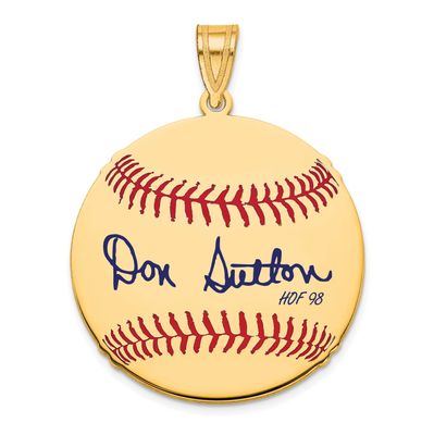 Don Sutton Hall of Fame Signature Medium Epoxy Baseball Pendant 10k Gold 1YHF10DS98, UPC: