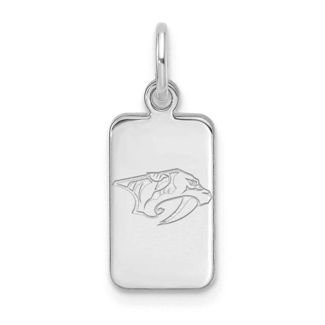 NHL Nashville Predators Tag Pendant Sterling Silver Rhodium-plated SS125PRE, UPC: 196904184899