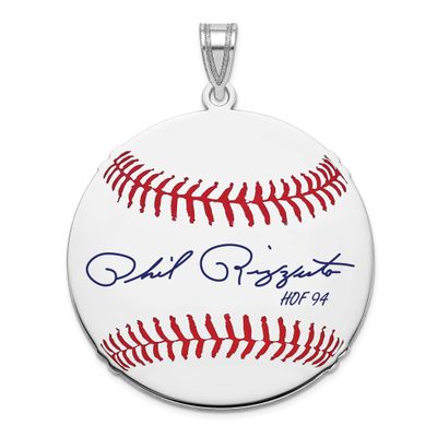 Phil Rizzuto Hall of Fame Signature Large Epoxy Baseball Pendant Sterling Silver SSHF02PR94, UPC: