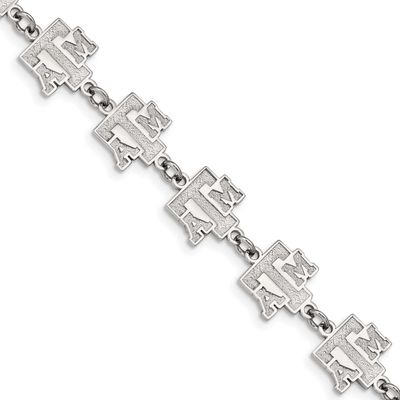 Texas A And M University T-A-M Link 6.75 Inch Bracelet with 1.5 Inch Extender Stainless Steel ST515…