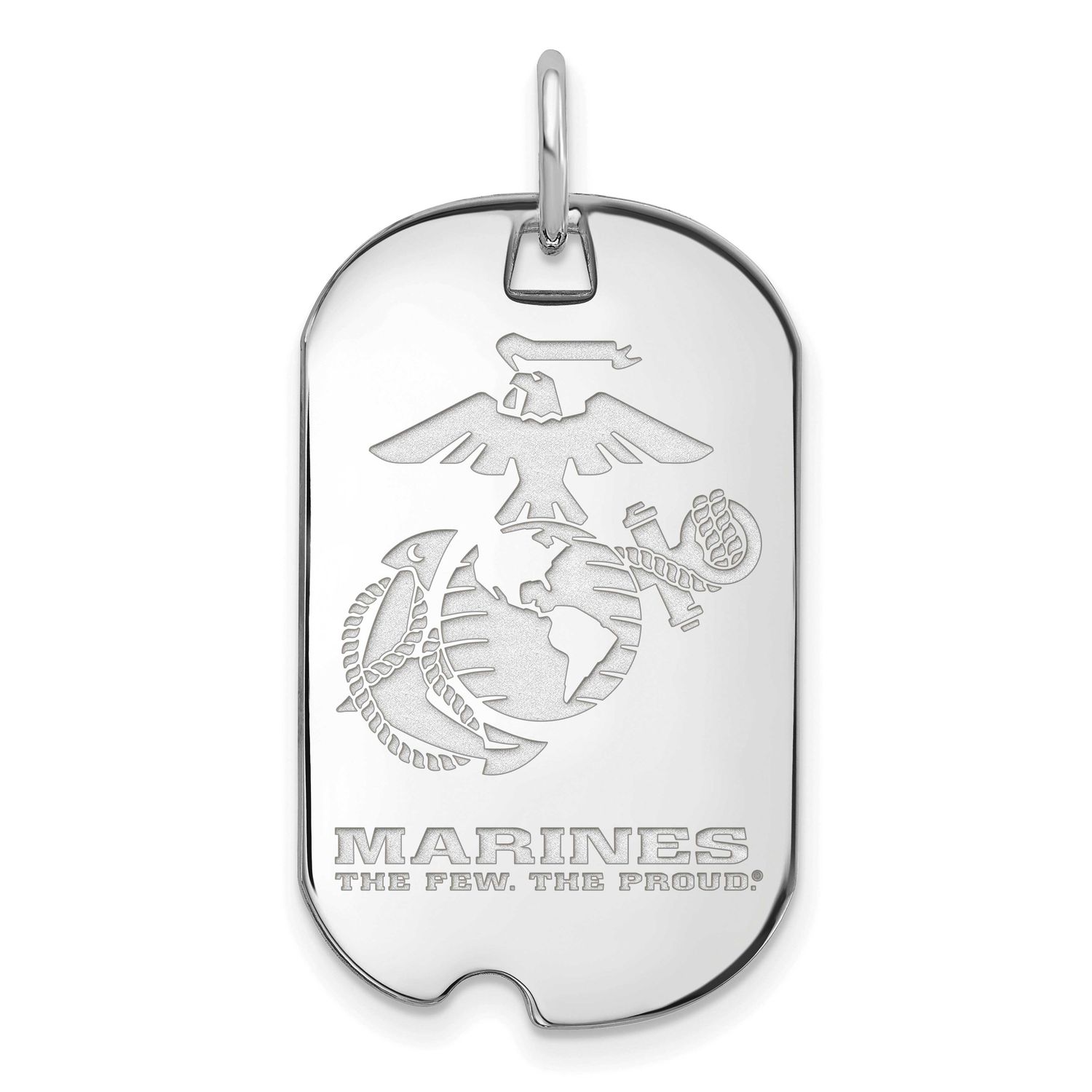 U.S. Marine Corps Large Dog Tag 14k White Gold 4W016USMC, UPC: 191101483998