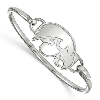 University of Iowa Hawk Small Center 7 Inch Wire Bangle Sterling Silver Rhodium-plated SS021UIA-7, …