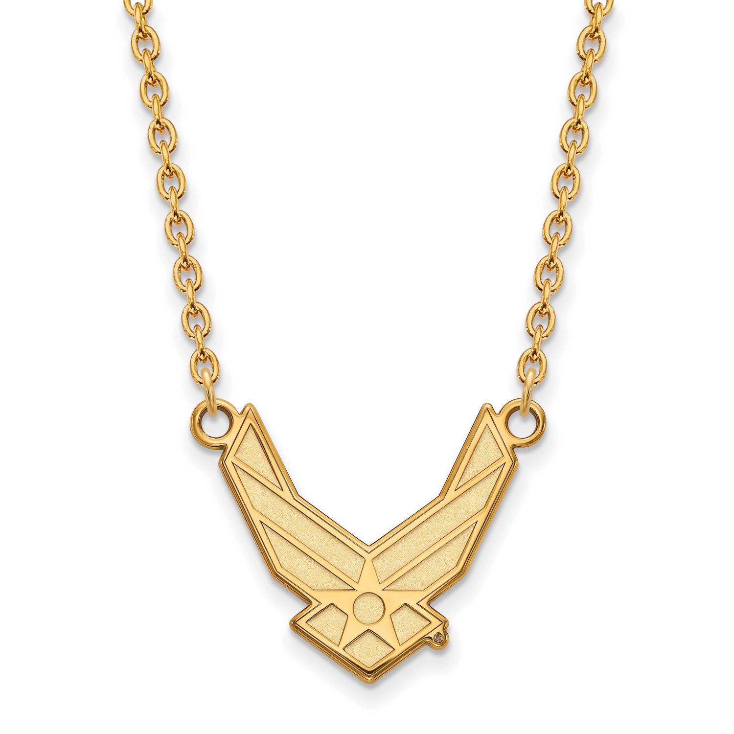 U.S. Air Force Large Pendant 18 Inch Necklace Gold-plated Sterling Silver GP014USAF-18, UPC: 191101…