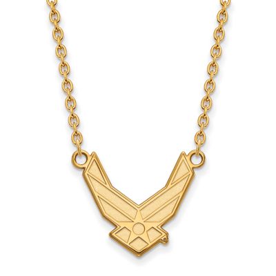 U.S. Air Force Large Pendant 18 Inch Necklace Gold-plated Sterling Silver GP014USAF-18, UPC: 191101…