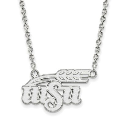 Wichita State University W-S-U Large Pendant 18 Inch Necklace Sterling Silver Rhodium-plated SS017W…