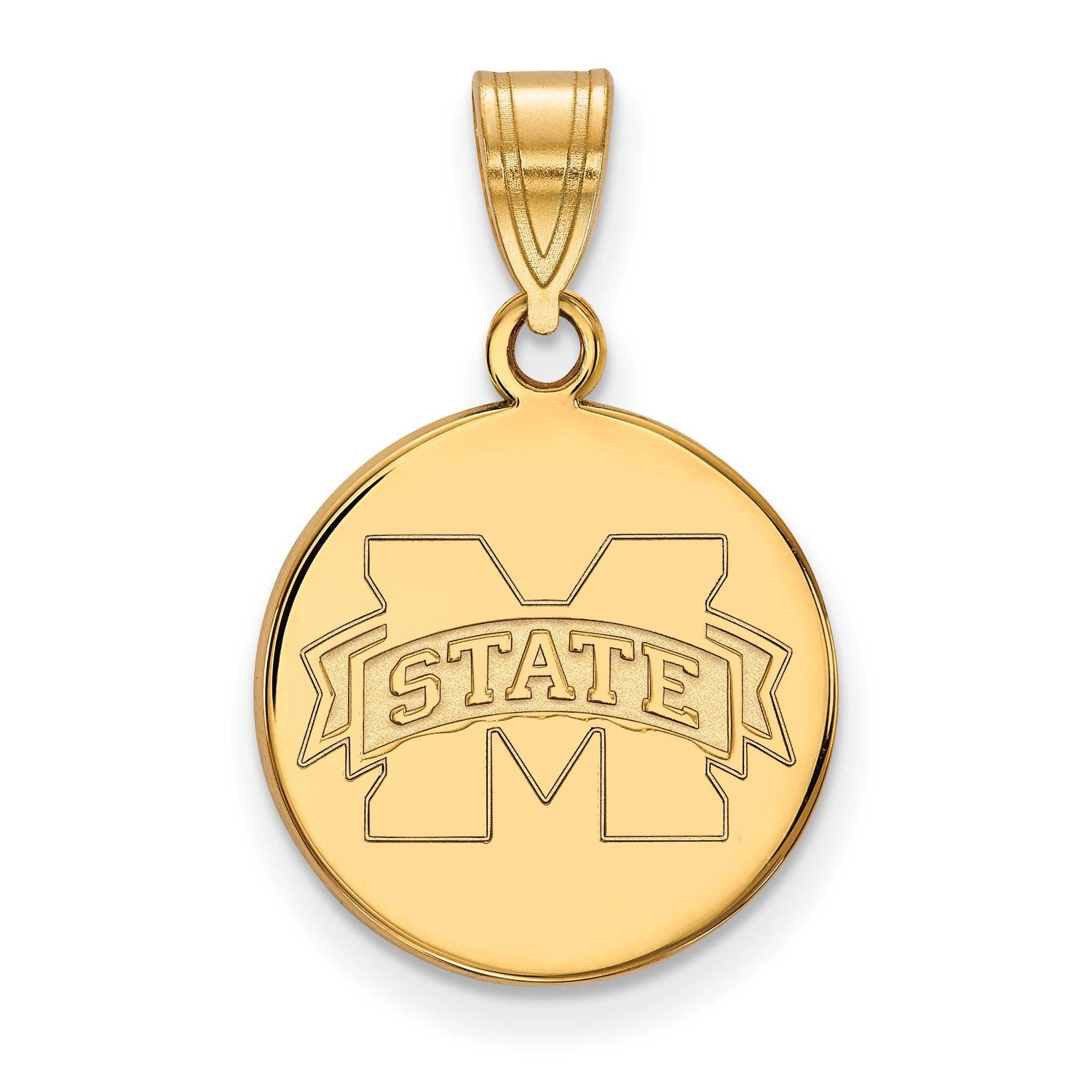 Mississippi State University Medium Disc Pendant  Gold-plated Sterling Silver GP039MSS, UPC: 886774…