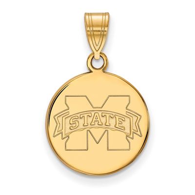 Mississippi State University Medium Disc Pendant  Gold-plated Sterling Silver GP039MSS, UPC: 886774…