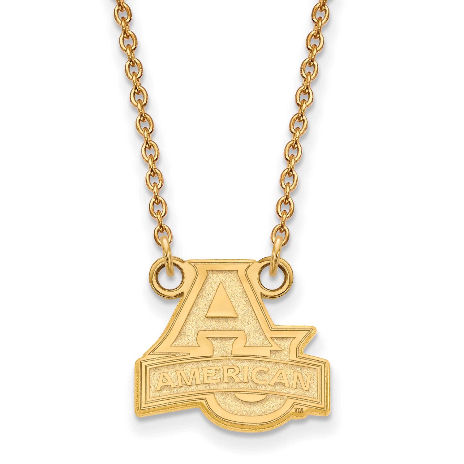 American University Small Pendant 18 Inch Necklace Gold-plated Sterling Silver GP002AMU-18, UPC: 19…