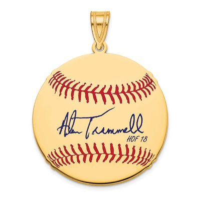 Alan Trammell Hall of Fame Signature Medium Epoxy Baseball Pendant 14k Gold 4YHF10AT18, UPC: