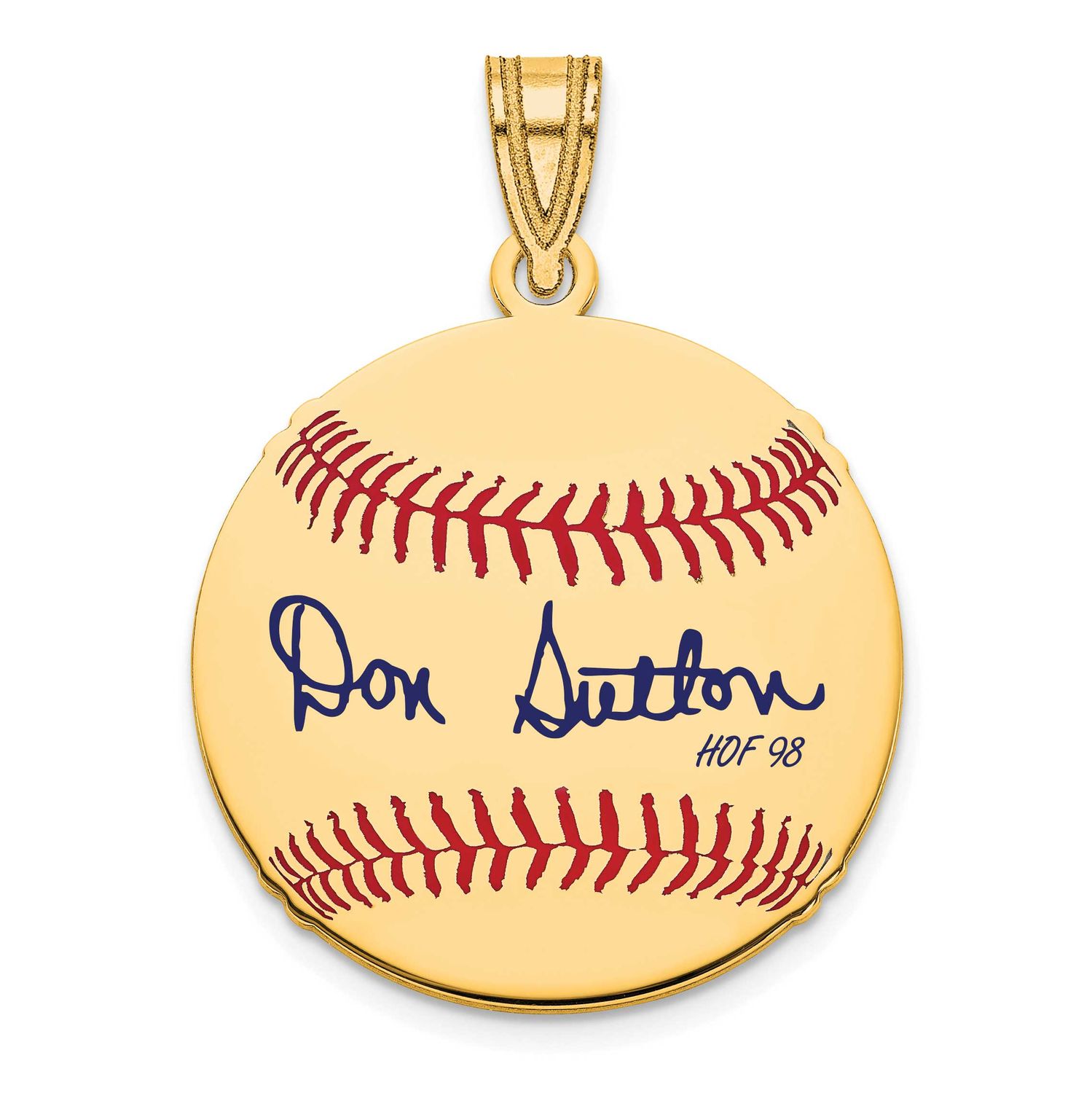 Don Sutton Hall of Fame Signature Small Epoxy Baseball Pendant 14k Gold 4YHF11DS98, UPC: