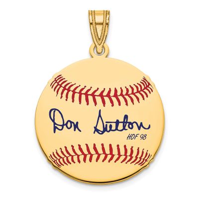 Don Sutton Hall of Fame Signature Small Epoxy Baseball Pendant 14k Gold 4YHF11DS98, UPC: