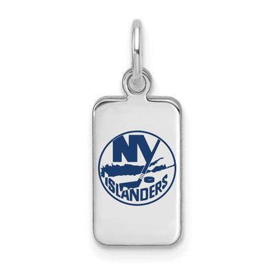 NHL New York Islanders Enamel Tag Pendant Sterling Silver Rhodium-plated SS126ISL, UPC: 196904184554