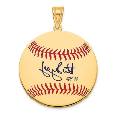 George Brett Hall of Fame Signature Medium Epoxy Baseball Pendant 14k Gold 4YHF10GB99, UPC: