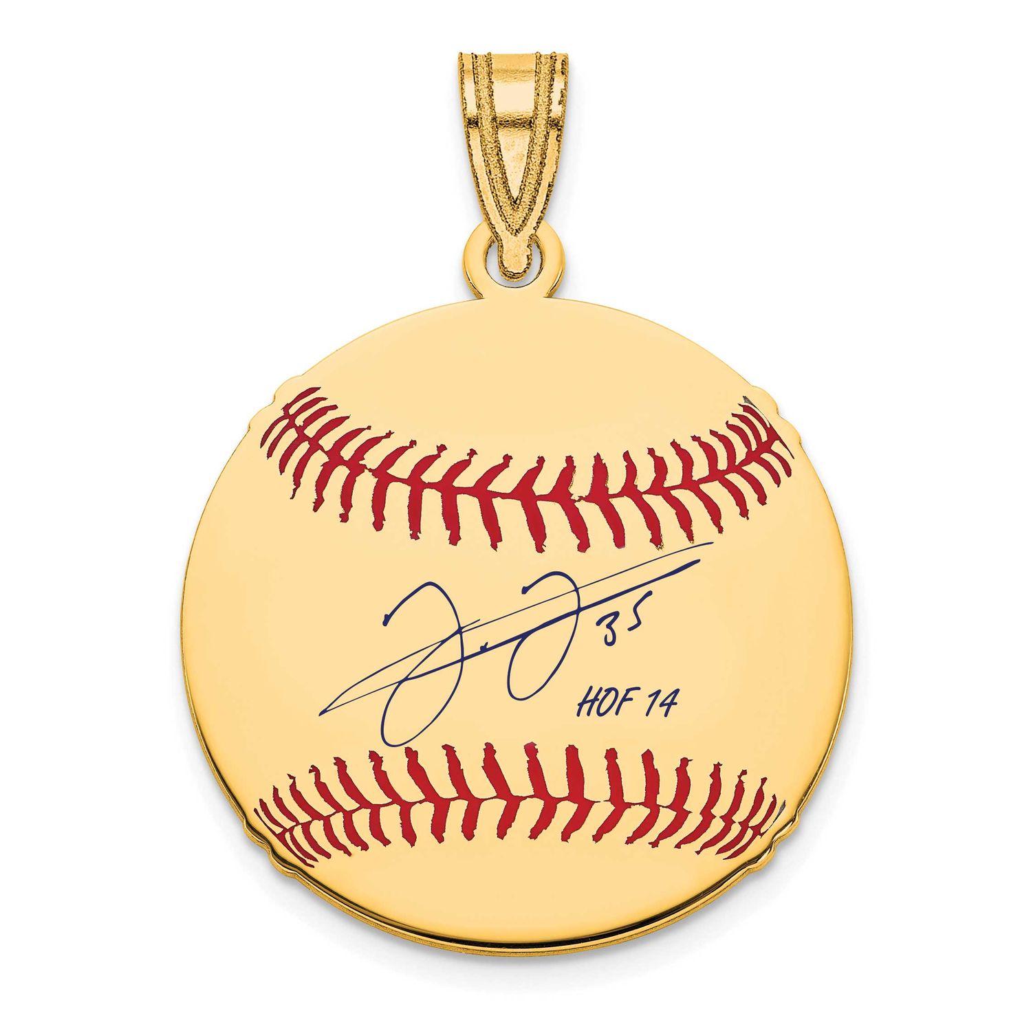 Frank Thomas Hall of Fame Signature Small Epoxy Baseball Pendant 10k Gold 1YHF11FT14, UPC: