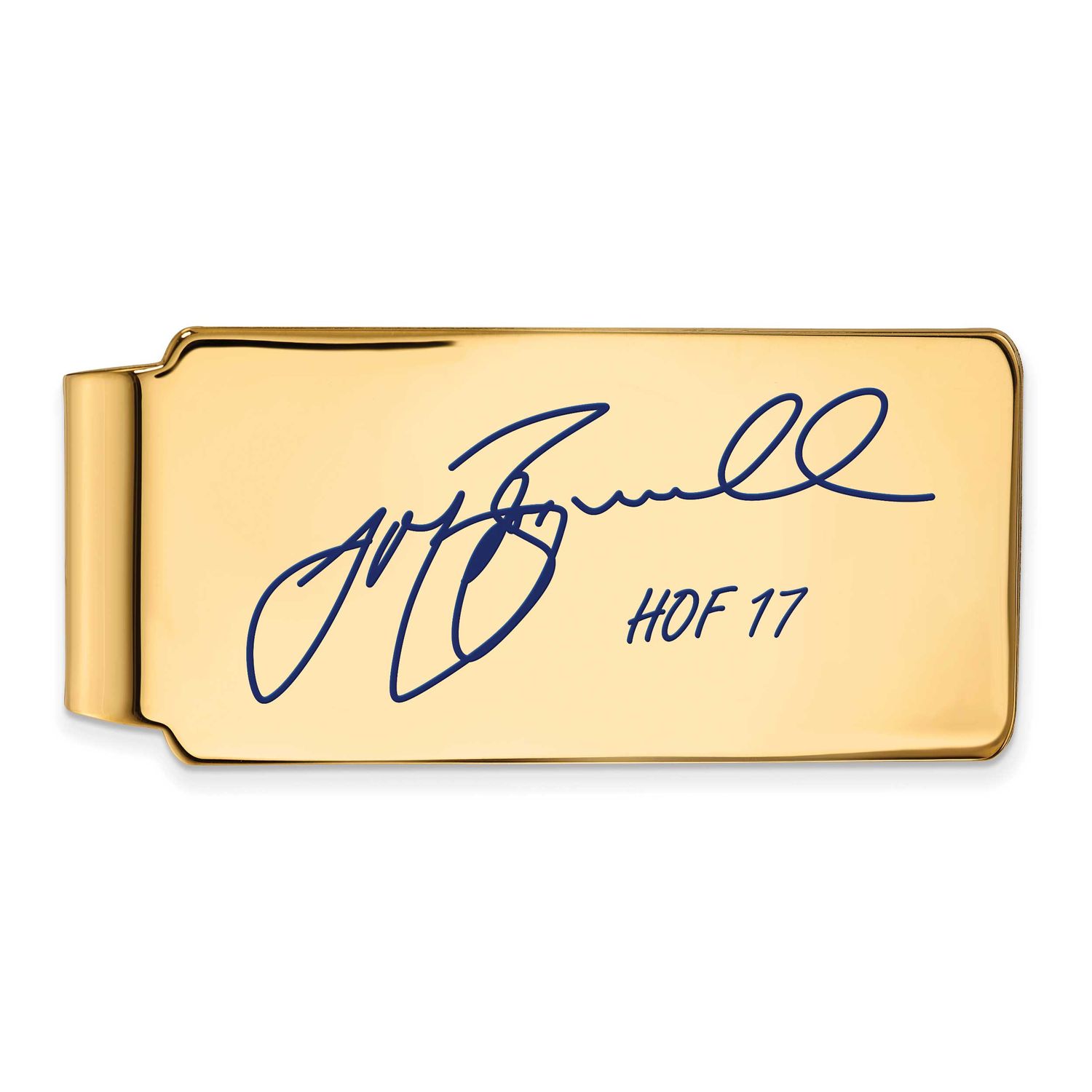 Jeff Bagwell Hall of Fame Signature Epoxy Money Clip Gold-plated Sterling Silver GPHF04JB17, UPC:
