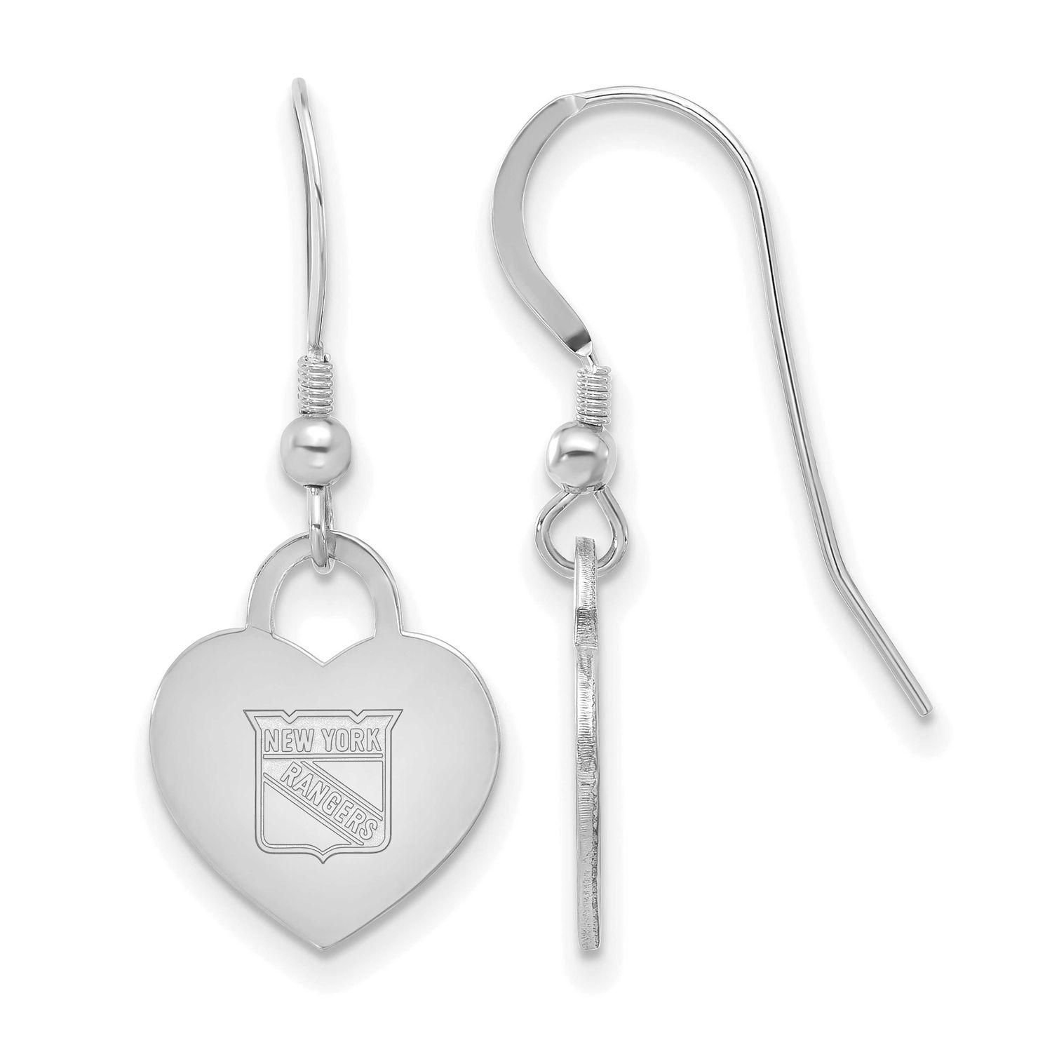 NHL New York Rangers Heart Dangle Earrings Sterling Silver Rhodium-plated SS128RNG, UPC: 1969041839…