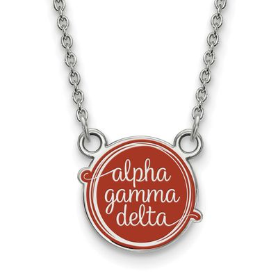 Alpha Gamma Delta Extra Small Enl Pend with Necklace Sterling Silver Rhodium-plated SS012AGD-18, UP…
