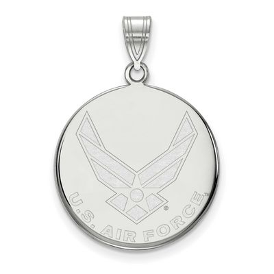 U.S. Air Force Large Disc Pendant Sterling Silver Rhodium-plated SS048USAF, UPC: 191101215247