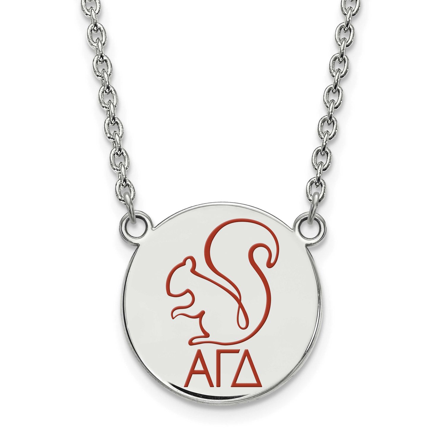 Alpha Gamma Delta Small Enl Pend with Necklace Sterling Silver Rhodium-plated SS045AGD-18, UPC: 886…