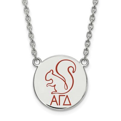 Alpha Gamma Delta Small Enl Pend with Necklace Sterling Silver Rhodium-plated SS045AGD-18, UPC: 886…